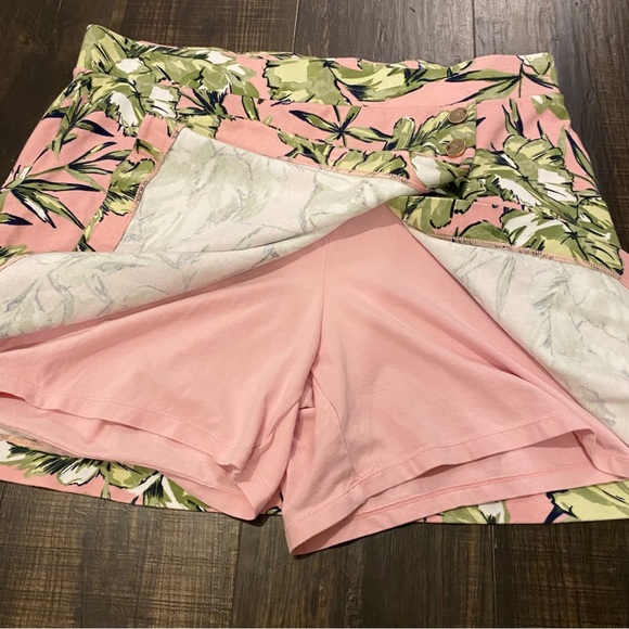 Jones New York XL Palm Leaf Skort Knit Pink Green - Picture 8 of 9